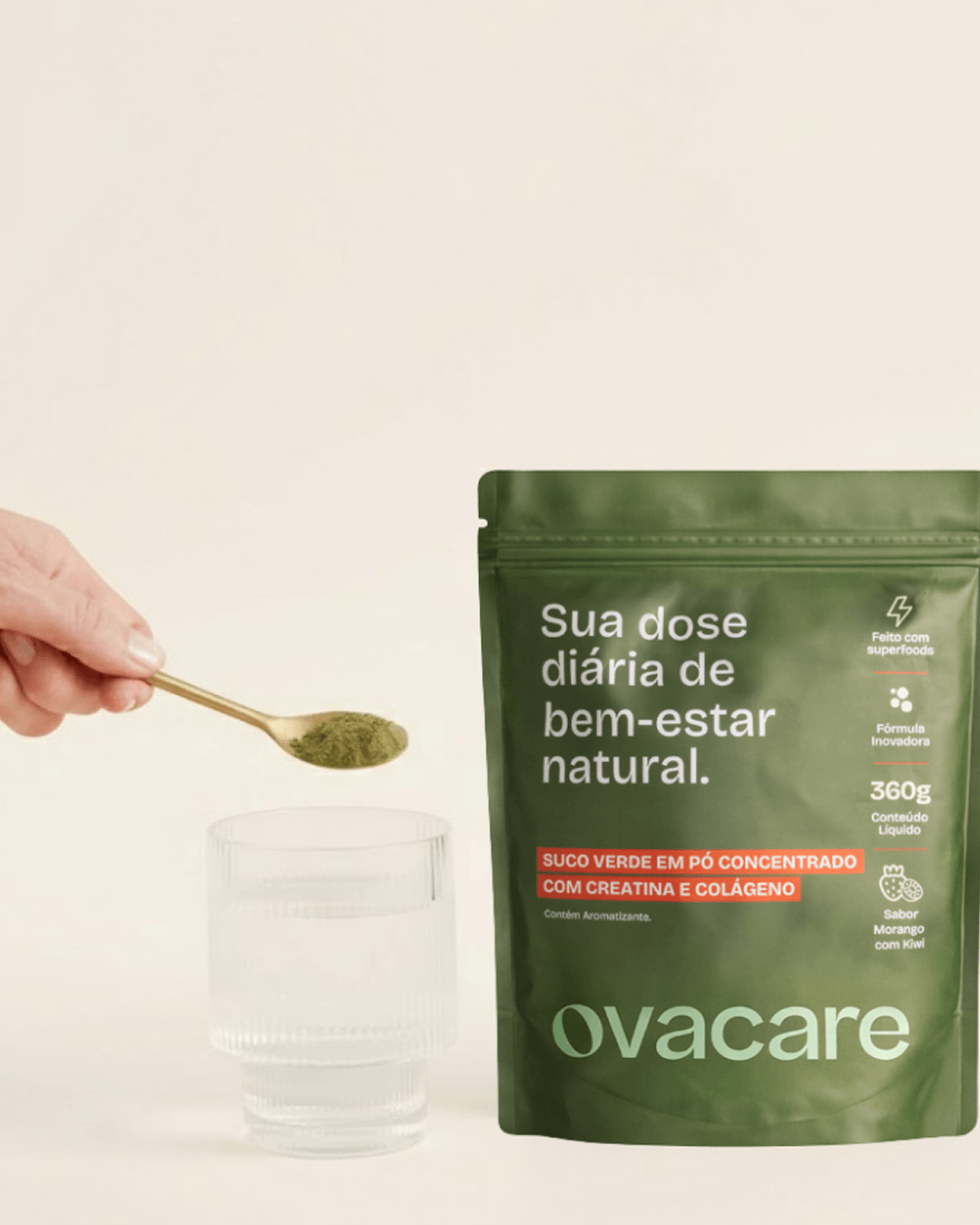 Ovacare Greens - Morango com Kiwi - Ovacare